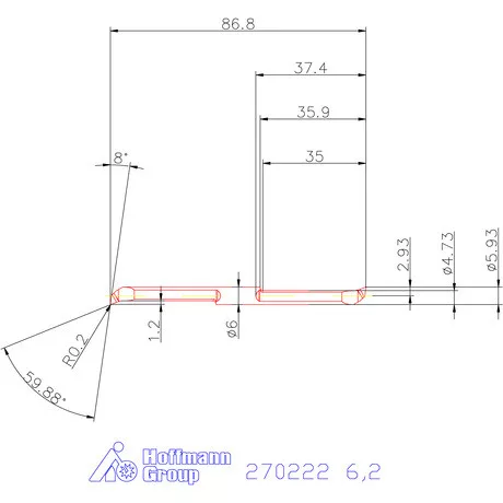 Mikro kiesztergáló betét, belső jobbos  6,2 mm