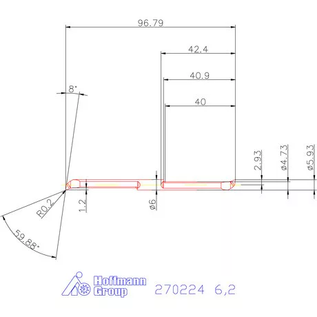 Mikro kiesztergáló betét, belső jobbos  6,2 mm