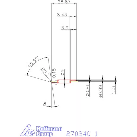 Mikro kiesztergáló betét, belső balos  1 mm