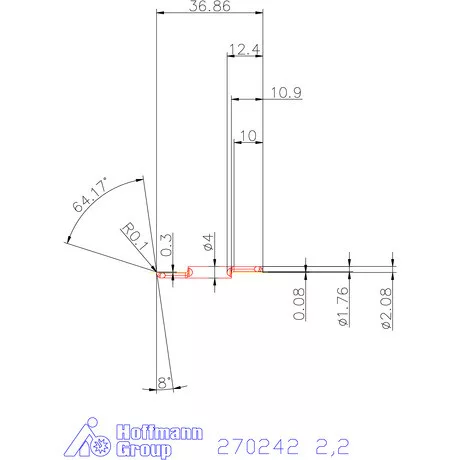Mikro kiesztergáló betét, belső balos  2,2 mm