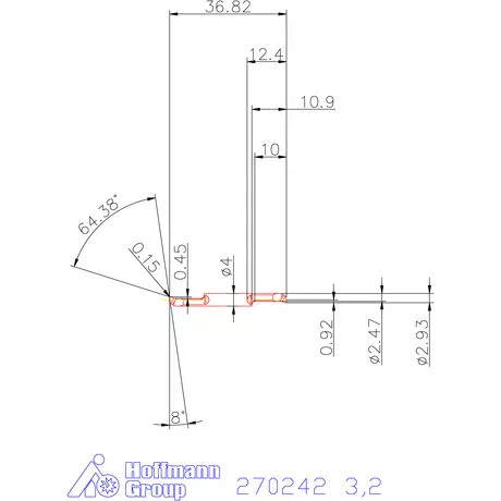 Mikro kiesztergáló betét, belső balos  3,2 mm