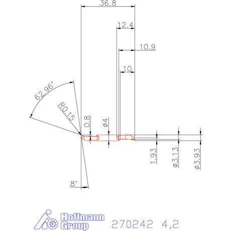 Mikro kiesztergáló betét, belső balos  4,2 mm