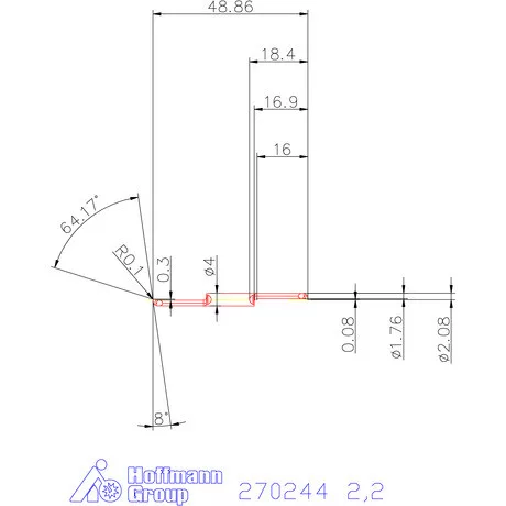 Mikro kiesztergáló betét, belső balos  2,2 mm