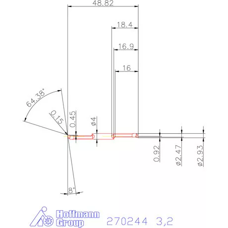 Mikro kiesztergáló betét, belső balos  3,2 mm