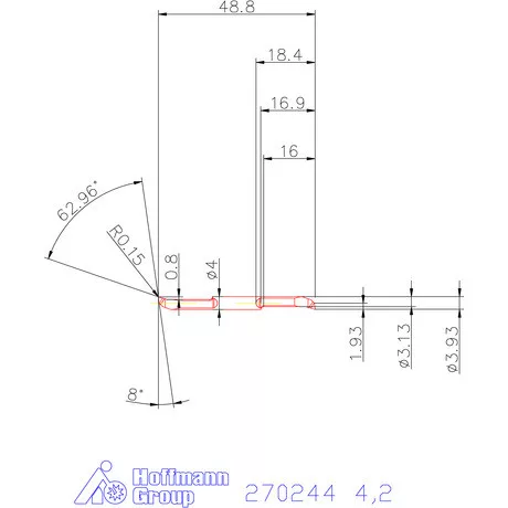 Mikro kiesztergáló betét, belső balos  4,2 mm
