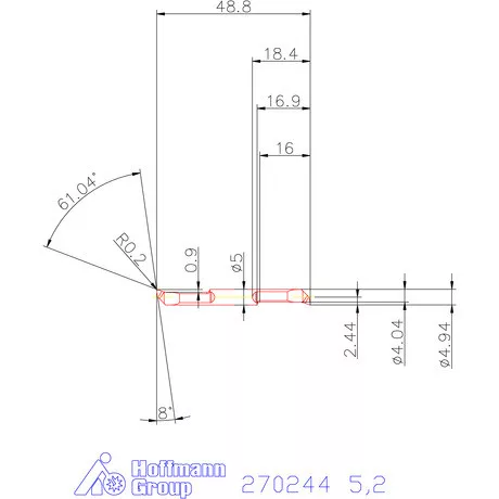 Mikro kiesztergáló betét, belső balos  5,2 mm