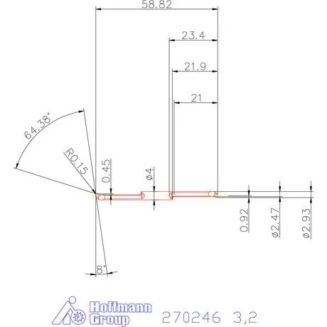 Mikro kiesztergáló betét, belső balos  3,2 mm