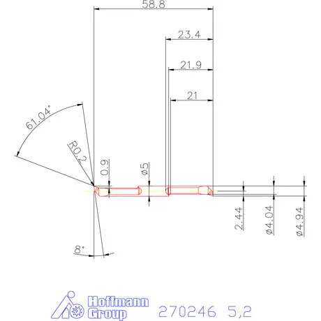 Mikro kiesztergáló betét, belső balos  5,2 mm