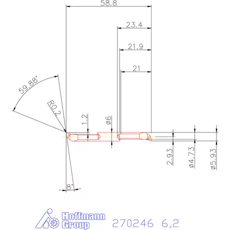 Mikro kiesztergáló betét, belső balos  6,2 mm
