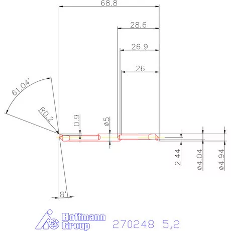 Mikro kiesztergáló betét, belső balos  5,2 mm
