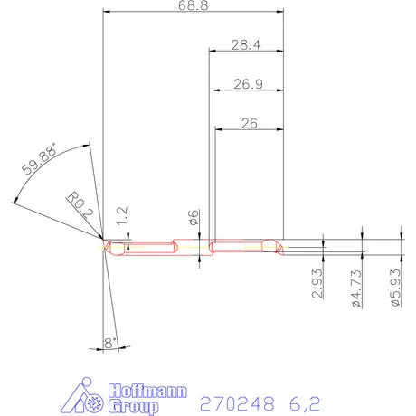 Mikro kiesztergáló betét, belső balos  6,2 mm