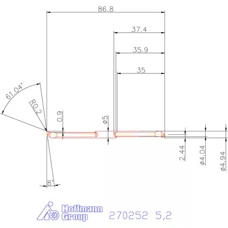 Mikro kiesztergáló betét, belső balos  5,2 mm