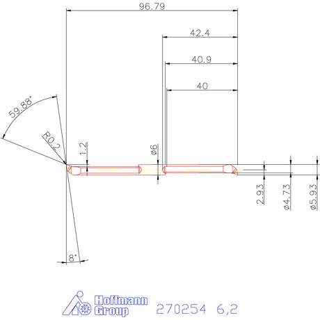 Mikro kiesztergáló betét, belső balos  6,2 mm