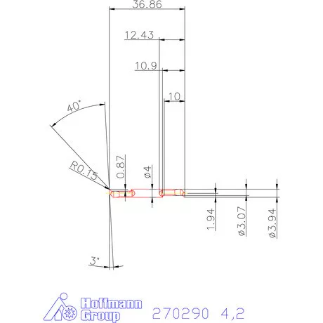 Mikro másolóbetét, belső balos  4,2 mm