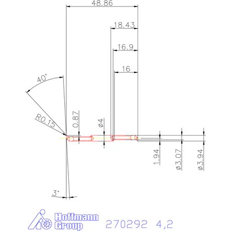 Mikro másolóbetét, belső balos  4,2 mm