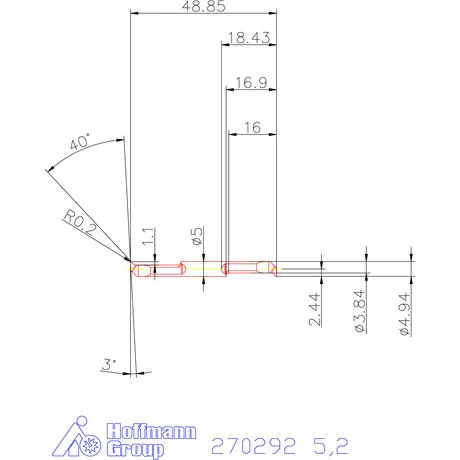 Mikro másolóbetét, belső balos  5,2 mm