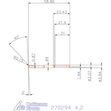 Mikro másolóbetét, belső balos  4,2 mm