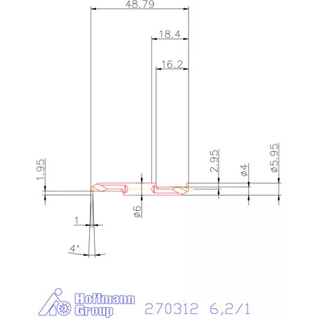 Mikro beszúró betét, belső, jobbos  6,2/1 mm