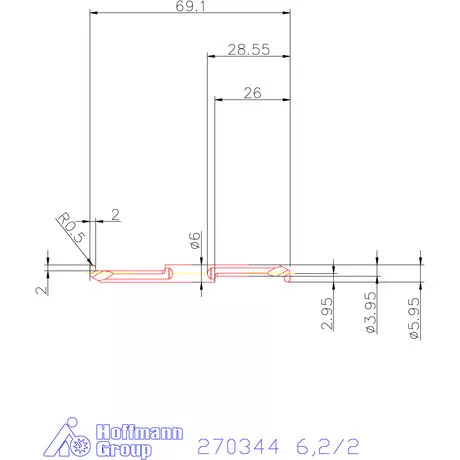 Mikro beszúró betét, kerek, belső, balos  6,2/2 mm