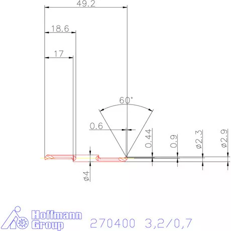 Mikro menetesztergáló betét, teljes profil 60°belső jobbos  3,2/0,7 mm