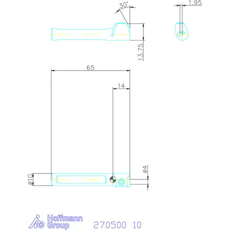 simturn AX Center Line késszár, jobbos ⌀D = 4 mm 10 mm