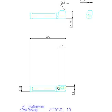 simturn AX Center Line késszár, balos ⌀D = 4 mm 10 mm