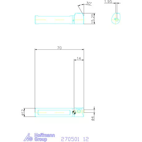 simturn AX Center Line késszár, balos ⌀D = 4 mm 12 mm