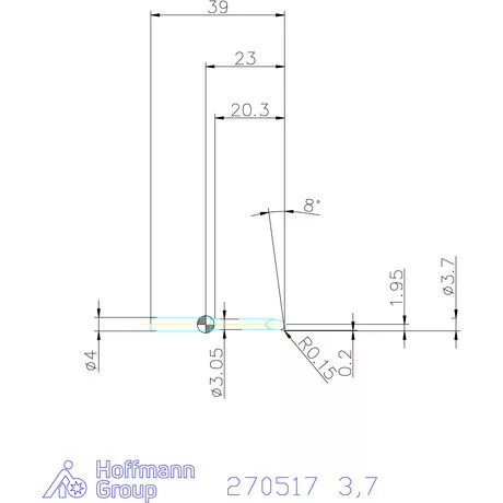 KOMET® UniTurn® másoló betétkés, jobbos  3,7 mm