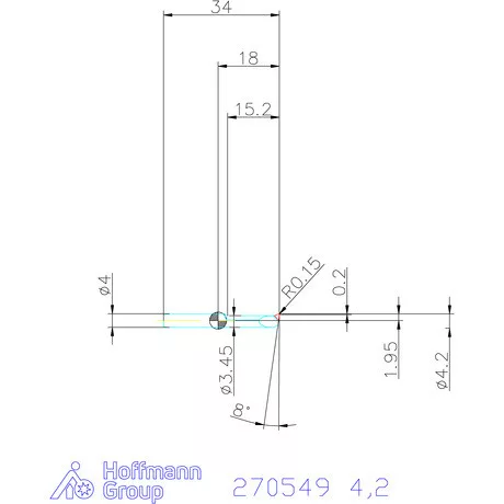 simturn AX kiesztergáló betét, jobbos  4,2 mm
