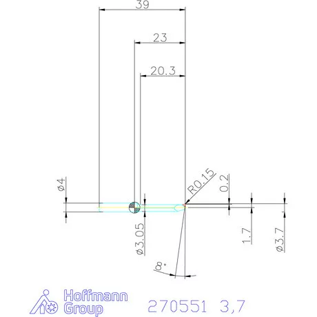 simturn AX kiesztergáló betét, jobbos  3,7 mm