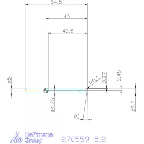 simturn AX kiesztergáló betét, jobbos  5,2 mm