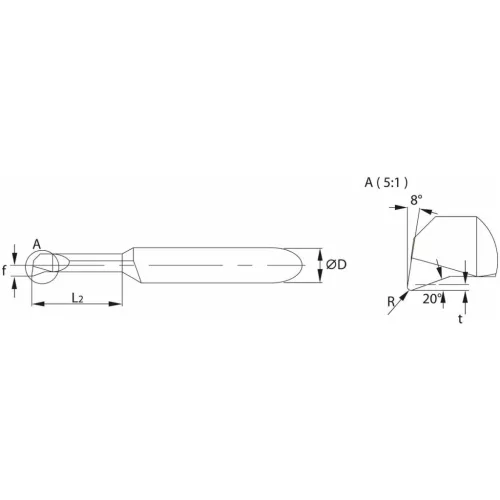 simturn AX kiesztergáló betét, balos  1,4 mm