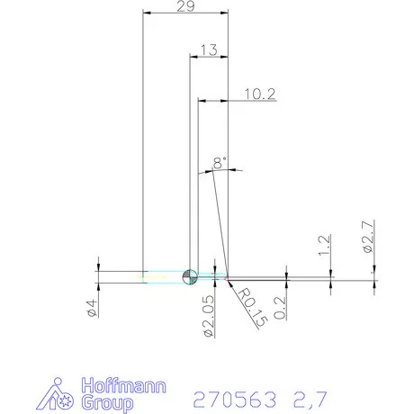 simturn AX kiesztergáló betét, balos  2,7 mm