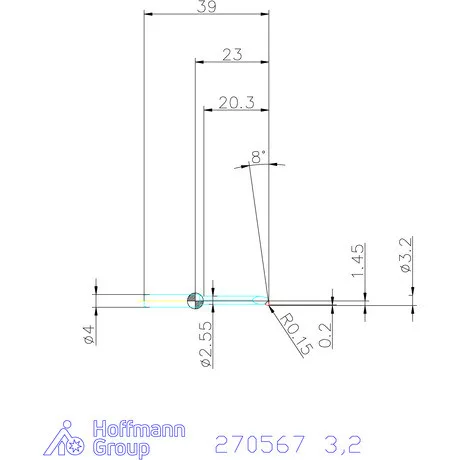 simturn AX kiesztergáló betét, balos  3,2 mm