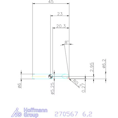 simturn AX kiesztergáló betét, balos  6,2 mm