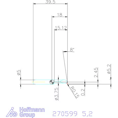 simturn AX másolóbetét, balos  5,2 mm