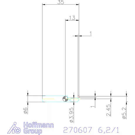 simturn AX horonybeszúró betét, jobbos  6,2/1 mm