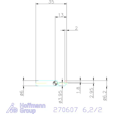 simturn AX horonybeszúró betét, jobbos  6,2/2 mm