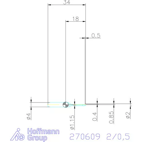simturn AX horonybeszúró betét, jobbos  2/0,5 mm