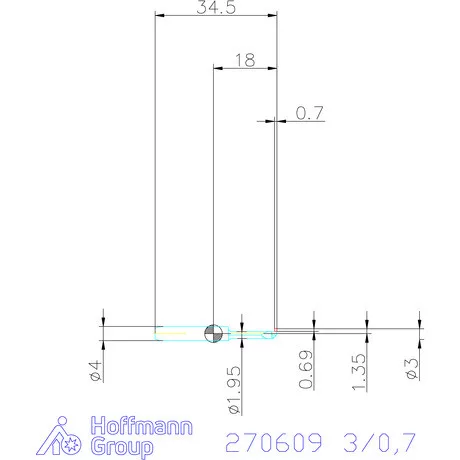 simturn AX horonybeszúró betét, jobbos  3/0,7 mm