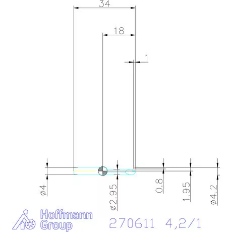 simturn AX horonybeszúró betét, jobbos  4,2/1 mm
