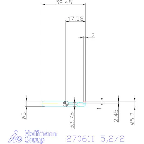 simturn AX horonybeszúró betét, jobbos  5,2/2 mm