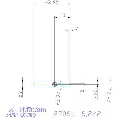 simturn AX horonybeszúró betét, jobbos  6,2/2 mm