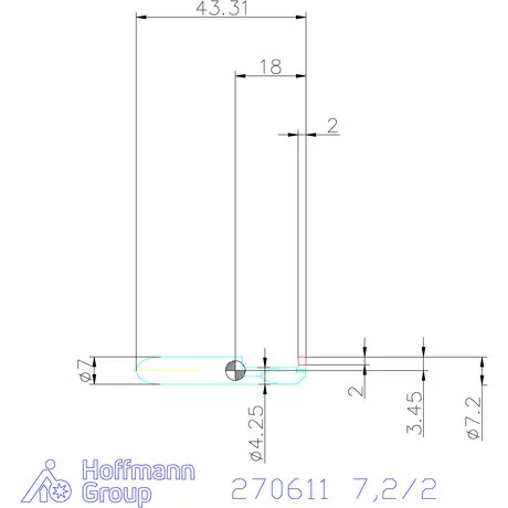 simturn AX horonybeszúró betét, jobbos  7,2/2 mm