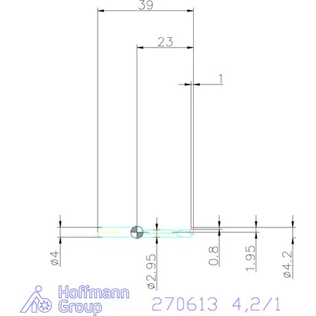 simturn AX horonybeszúró betét, jobbos  4,2/1 mm