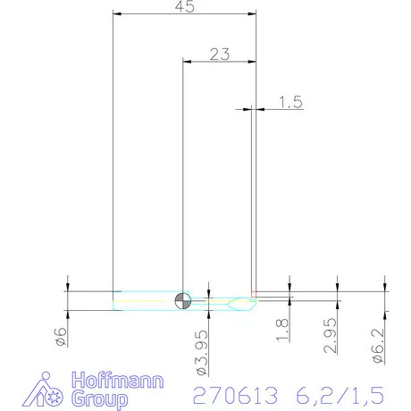 simturn AX horonybeszúró betét, jobbos  6,2/1,5 mm