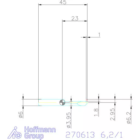 simturn AX horonybeszúró betét, jobbos  6,2/1 mm