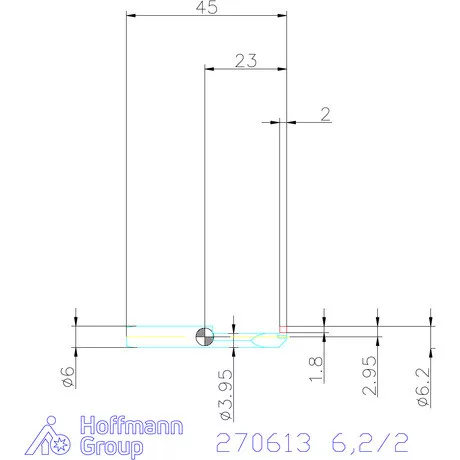 simturn AX horonybeszúró betét, jobbos  6,2/2 mm
