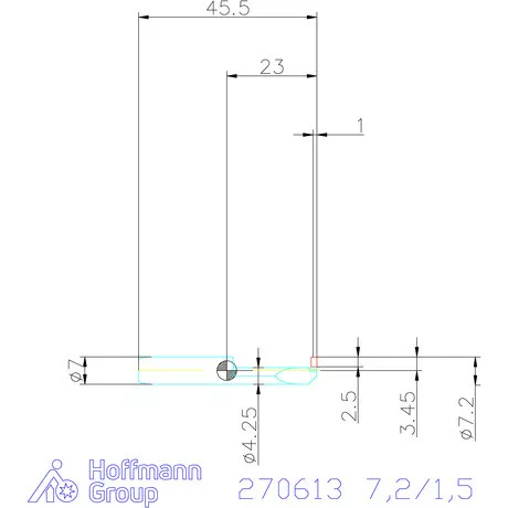 simturn AX horonybeszúró betét, jobbos  7,2/1,5 mm