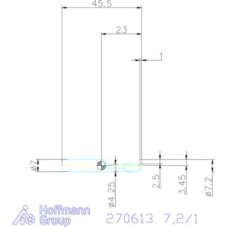 simturn AX horonybeszúró betét, jobbos  7,2/1 mm